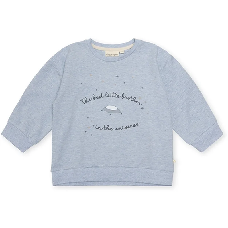 Soft Textures That's Mine Light Blue Melange Finley Little Brother Sweatshirt