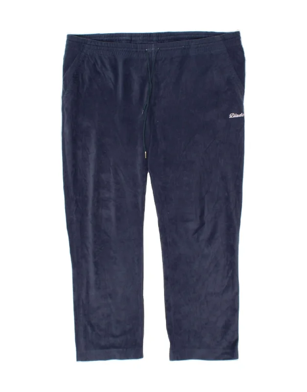 Casual Fit DIADORA Womens Tracksuit Trousers UK 20 2XL Navy Blue Polyester