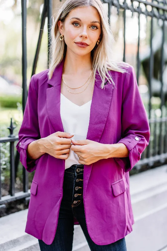 Urban Chic Meet Me Later Dark Orchid Purple Blazer