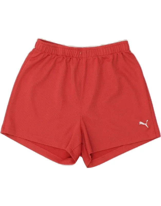 Comfortable Tops PUMA Womens Sport Shorts UK 14 Medium Red Polyester