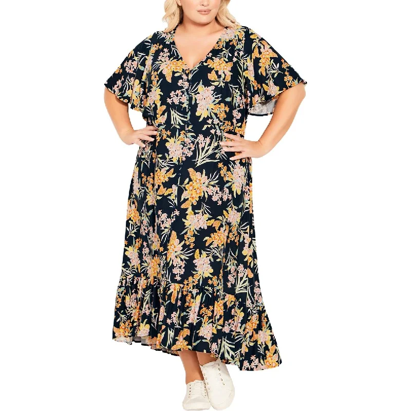 Light Dressing Avenue Womens Plus Sasha Floral Long Maxi Dress