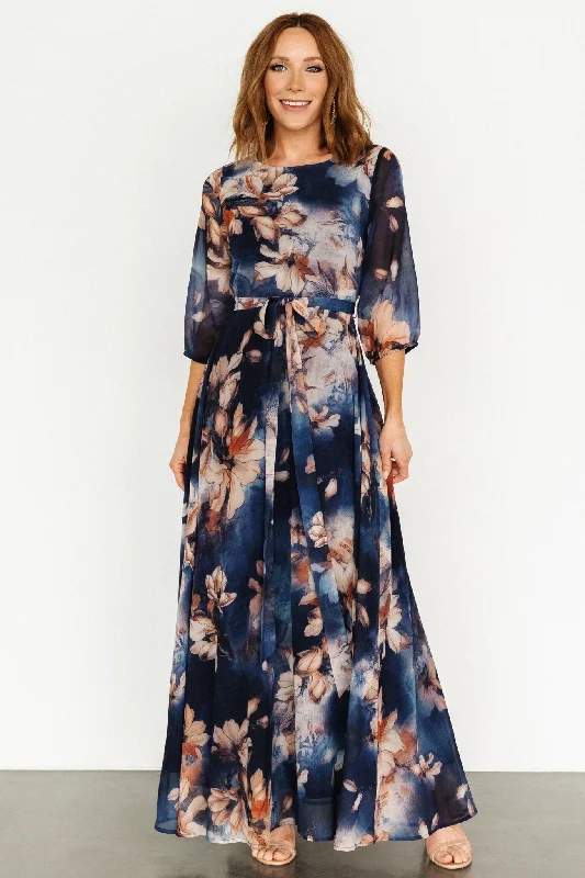 Comfy Dress Rebecca Maxi Dress | Dark Blue Floral