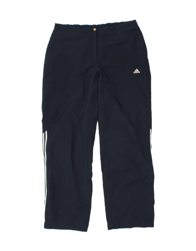 Elegant Fit ADIDAS Womens Tracksuit Trousers UK 18 XL Navy Blue Polyester