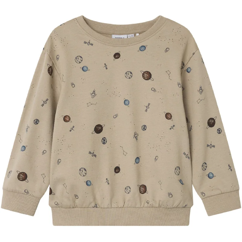 Relaxed Jackets Name It Plaza Taupe Owen Regular Sweatshirt
