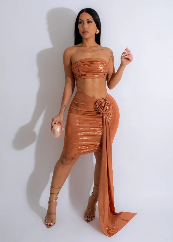 Timeless Outfits Been Like This Metallic Ruched Mini Dress Gold