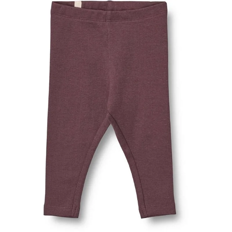 Elegant Casuals Wheat Soft Eggplant Rib Leggings