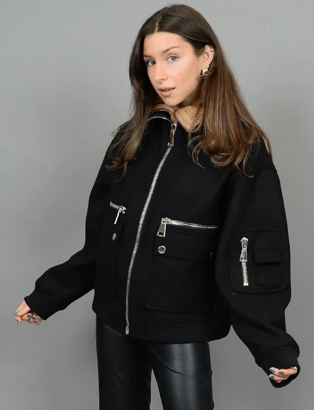 Soft Casuals Selie Ladies Bomber Jacket, Black