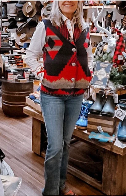 Trendy Dresses Women's Italian Wool Blend Shawl Collar Vest