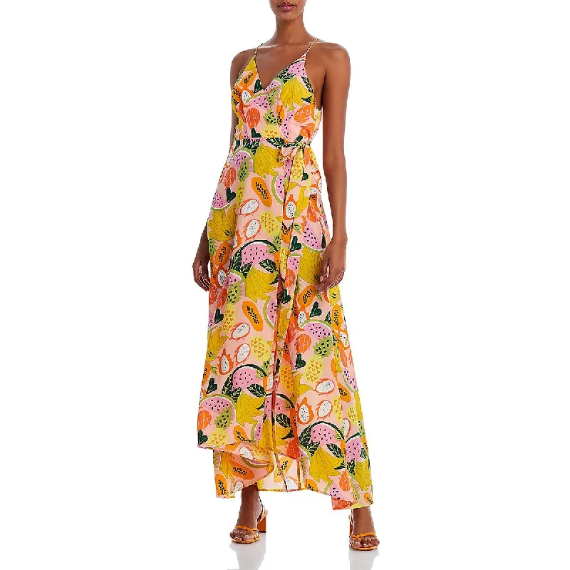 Cozy Fashions Aqua Womens Printed Long Maxi Dress