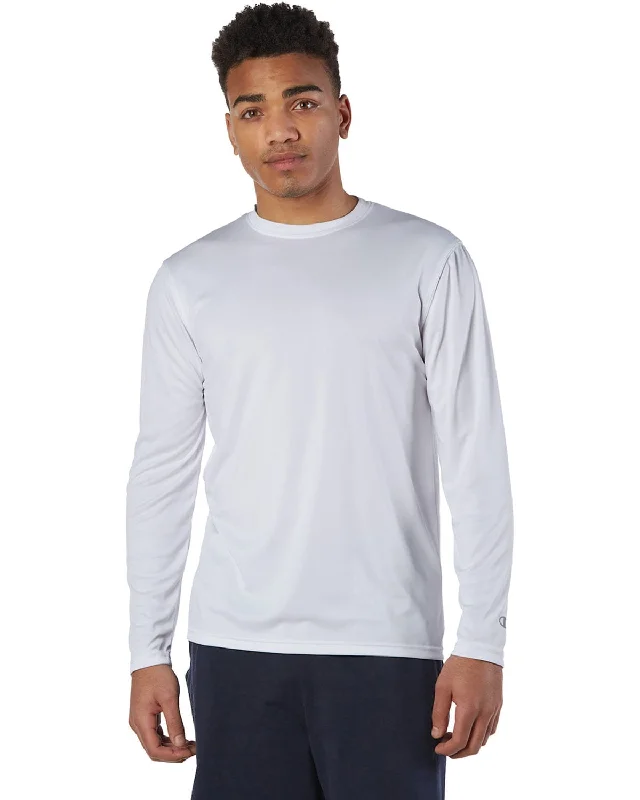 Stylish Casuals Champion Double Dry Long Sleeve T-Shirt | White