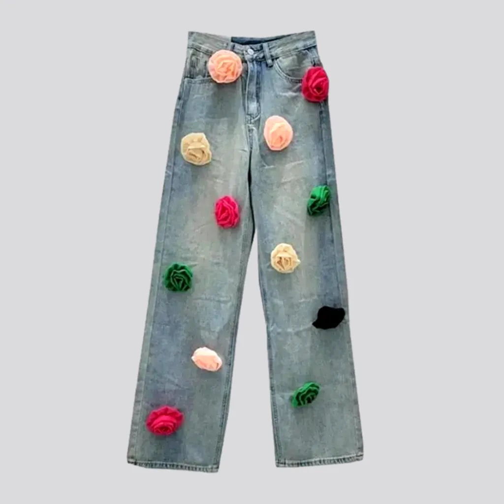 Soft Comfort Wear High-waist embellished jeans
