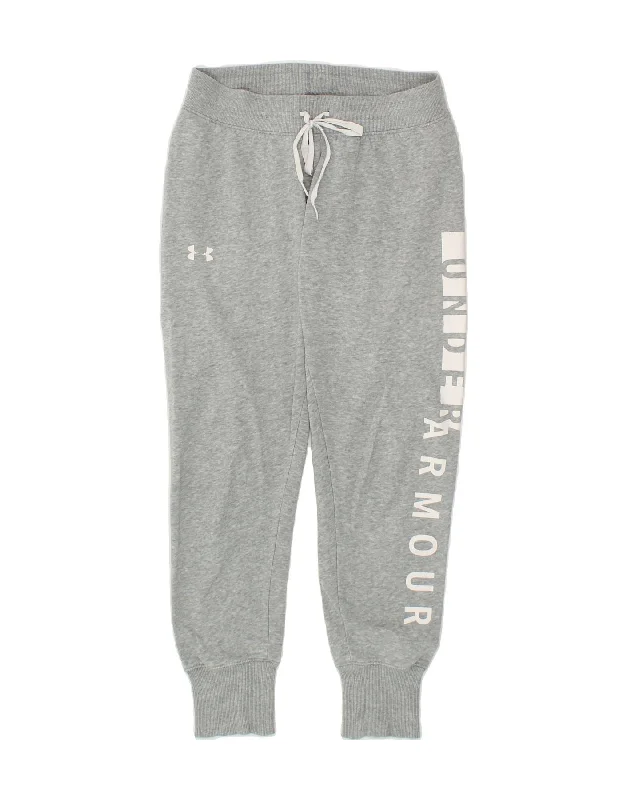 Casual Fit UNDER ARMOUR Womens Graphic Tracksuit Trousers Joggers UK 10 Small Grey