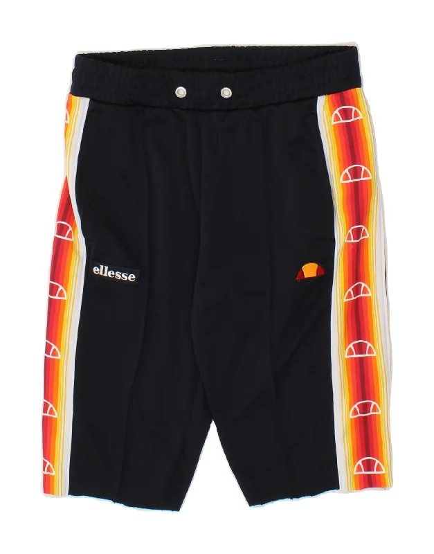 Cozy Fashions ELLESSE Womens Graphic Sport Shorts UK 12 Medium Navy Blue Colourblock Cozy Fashions ELLESSE Womens Graphic Sport Shorts UK 12 Medium Navy Blue Colourblock