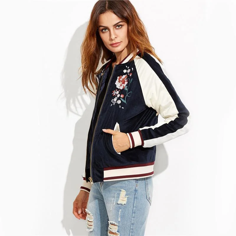 Soft Comfort Wear Take It Easy Floral Bomber Jacket