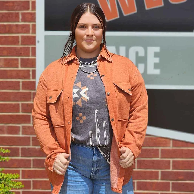 Comfortable Sweaters Rust Shacket