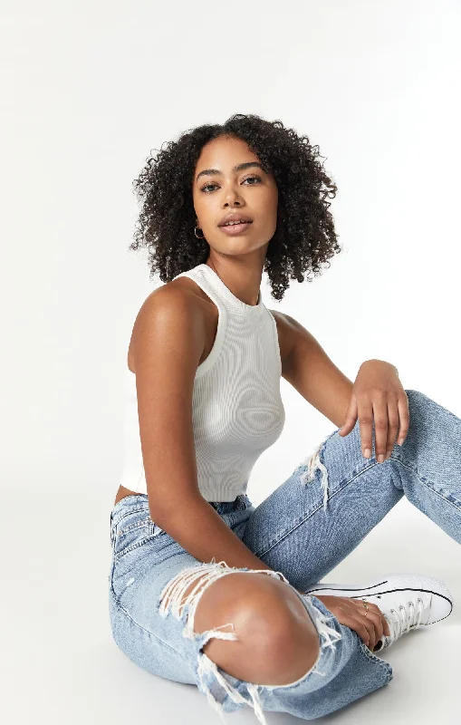 Relaxed Fits BARCELONA WIDE LEG IN MID RIPPED TRUE BLUE