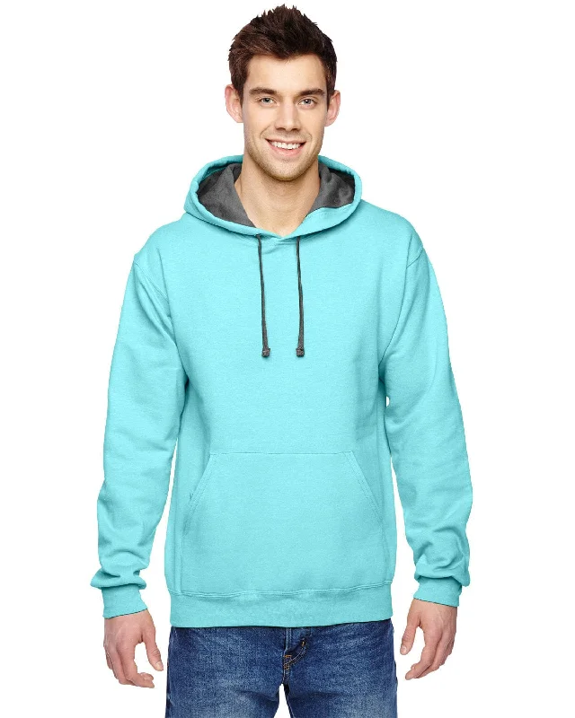 Effortless Looks Fruit of the Loom Sofspun Hooded Sweatshirt | Scuba Blue