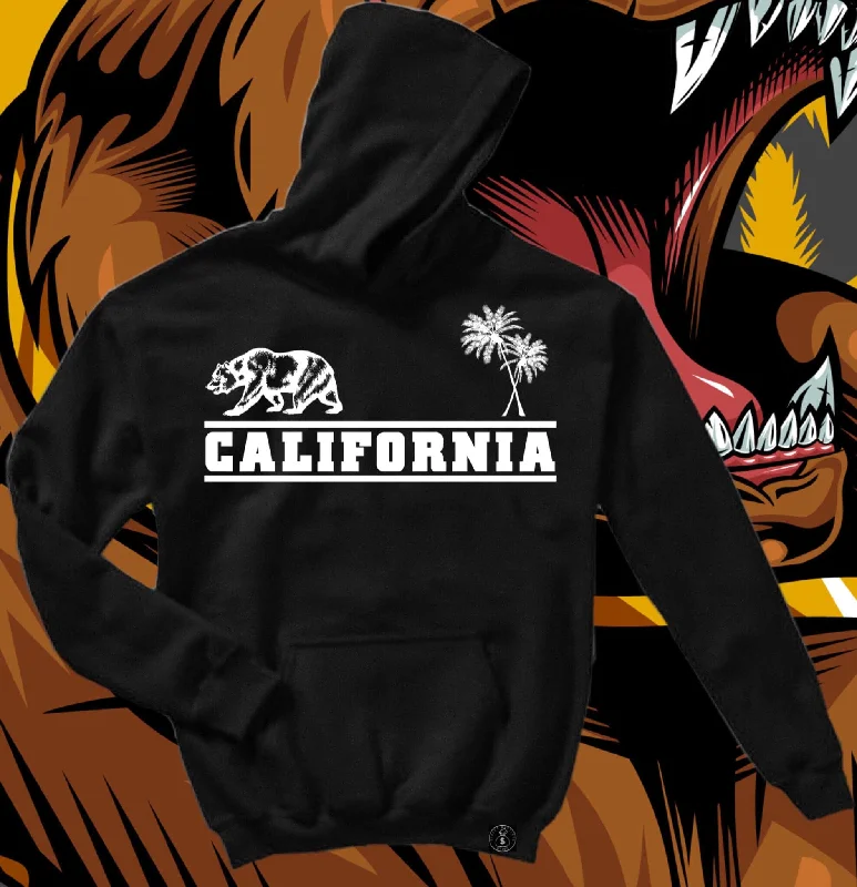 Simple Chic CALIFORNIA BLACK HOODIE