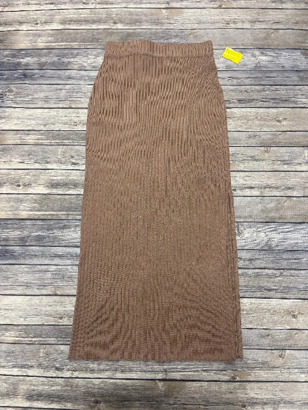 Stylish Jackets Skirt Maxi By Cmf In Brown, Size: M