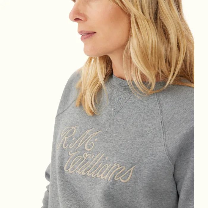 Stylish Jackets R.M.Williams - Womens Script Crew Neck Sweater - Grey Marle