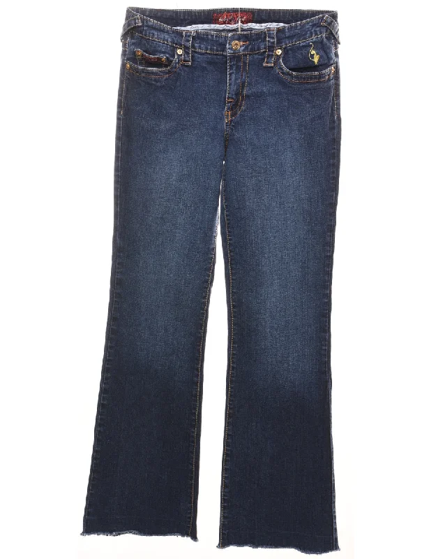 Timeless Outfits Dark Wash Bootcut Baby Phat Embellished Jeans - W30 L30