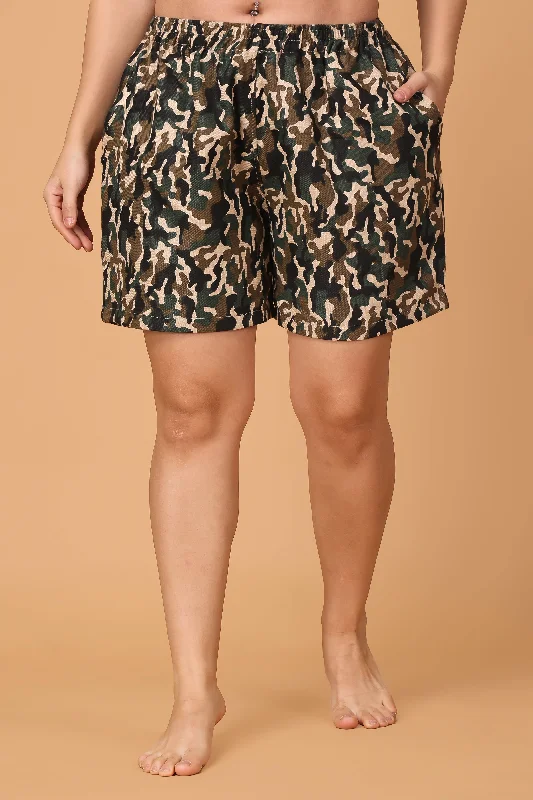 Cozy Apparel Military Mirage Printed Shorts