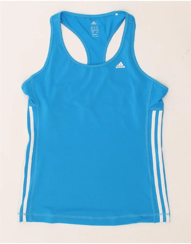 Relaxed Tops ADIDAS Womens Climalite Vest Top UK 12/14 Medium Blue
