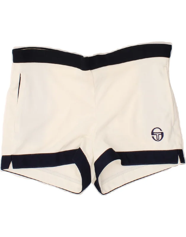 Soft Tops SERGIO TACCHINI Womens Sport Shorts UK 16 Large White Colourblock