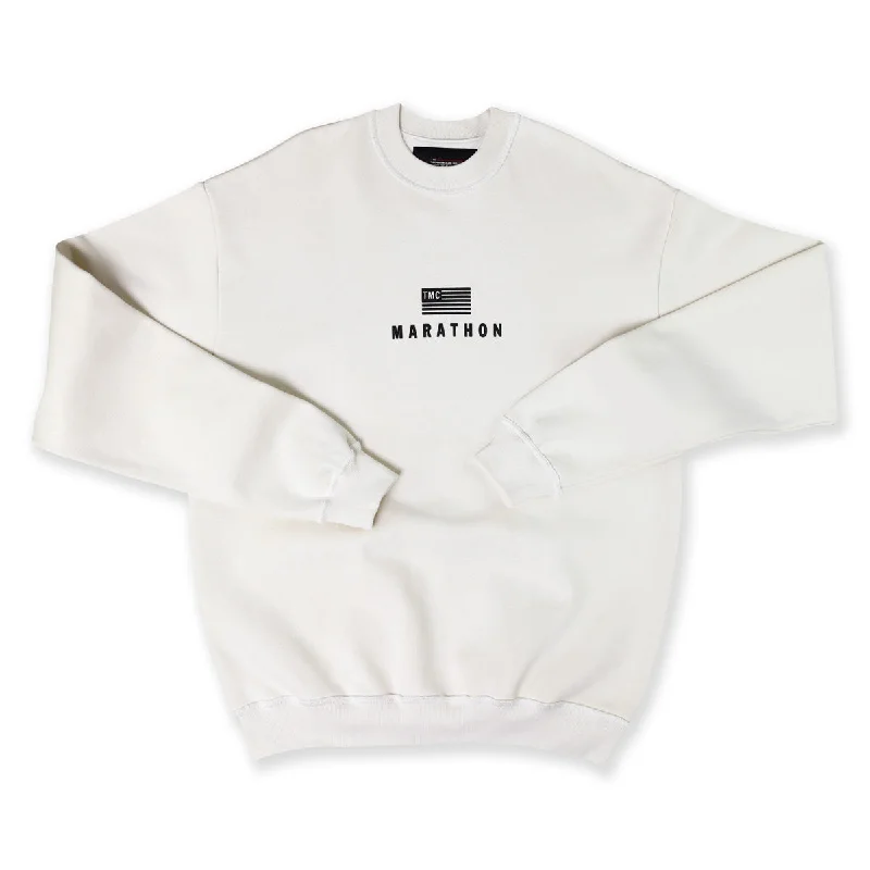 Soft Layers Marathon Modern Crewneck Sweatshirt - Cream/Black