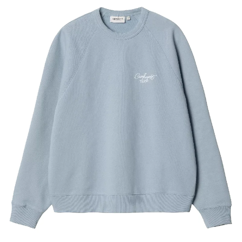 Trendy Looks Carhartt WIP Womens Signature Sweat Dusty Ice / White