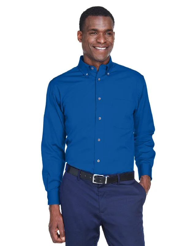 Cozy Chic Wear Harriton Long Sleeve Stain-Release Twill Shirt | French Blue