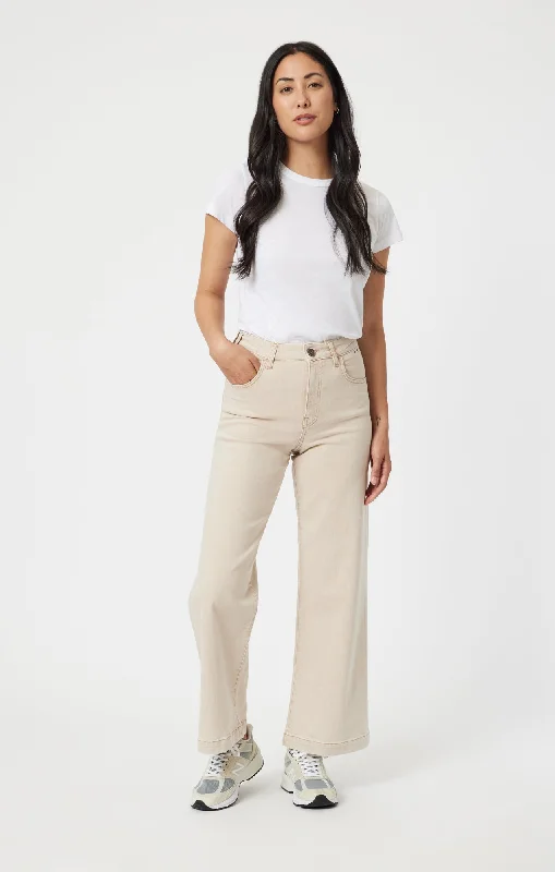 Trendy Comfort Wear PALOMA WIDE LEG IN BEIGE NATURAL DYE