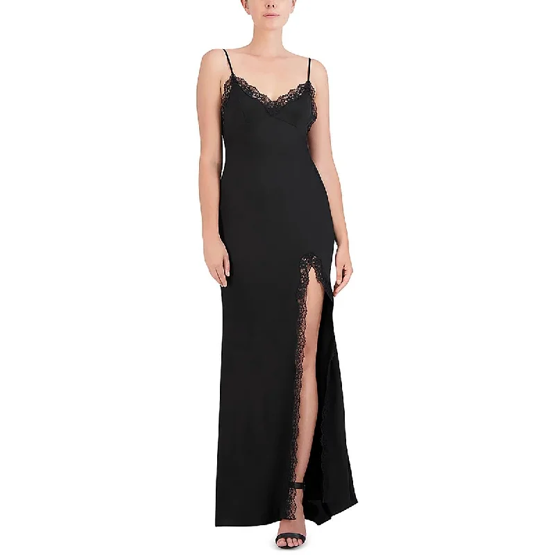 Casual Chic Outfits BCBGMAXAZRIA Womens Full Length Lace Trim Maxi Dress