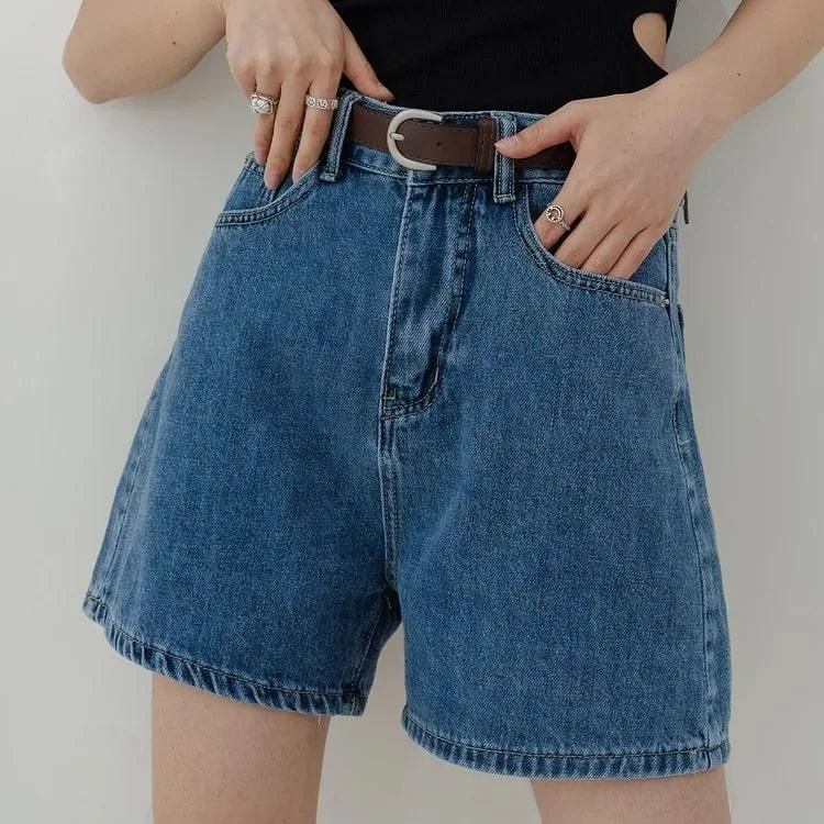 Relaxed Fit Wear Casual High Waist Denim Shorts