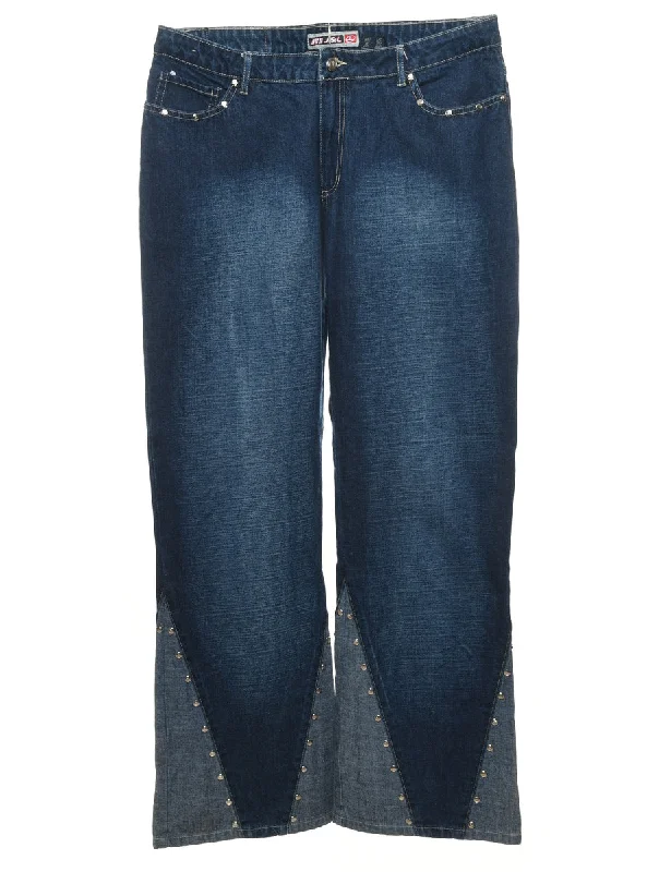 Comfortable Lounge Wear Dark Wash Flared Jeans - W33 L32