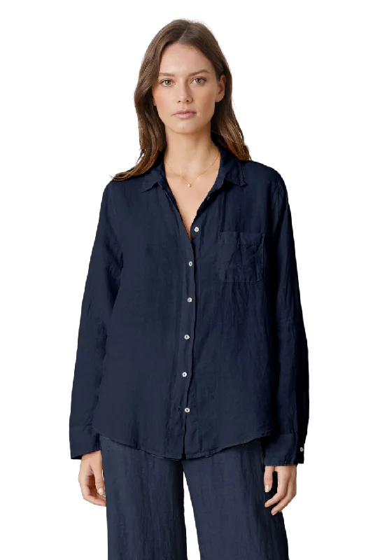 Smart Comfort Wear Natalia Linen Button-Up Shirt - Copenhagen