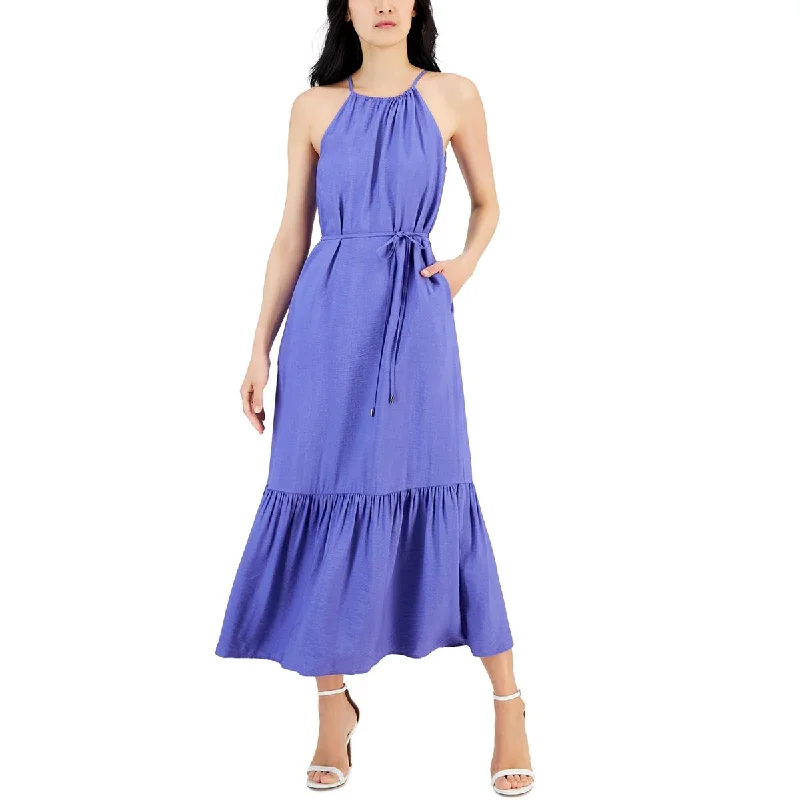 Casual Comfort Wear Anne Klein Womens Halter Tiered Maxi Dress