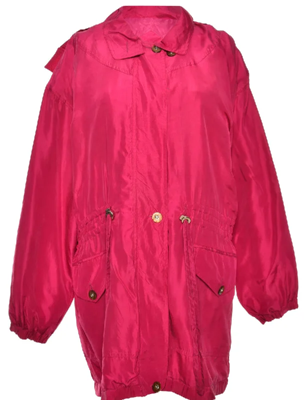 Soft Textures Button & Zip Front Pink Jacket - S
