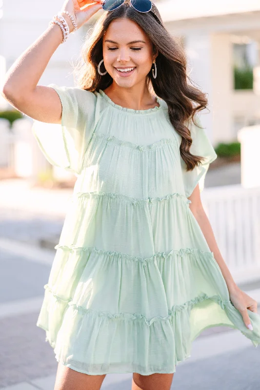 Relaxed Fashion Where It All Begins Melon Green Babydoll Dress