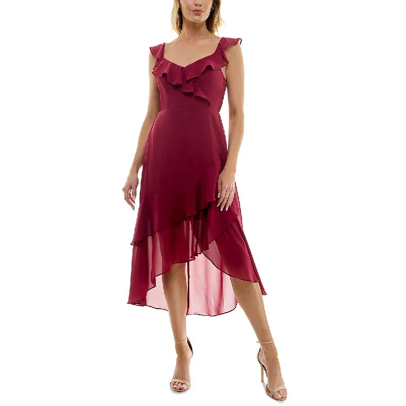 Relaxed Weekend Wear BCX Womens Juniors Ruffled Asymmetric Maxi Dress