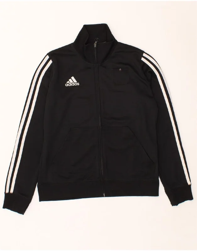 Soft Knitwear ADIDAS Womens Tracksuit Top Jacket UK 14 Large Black