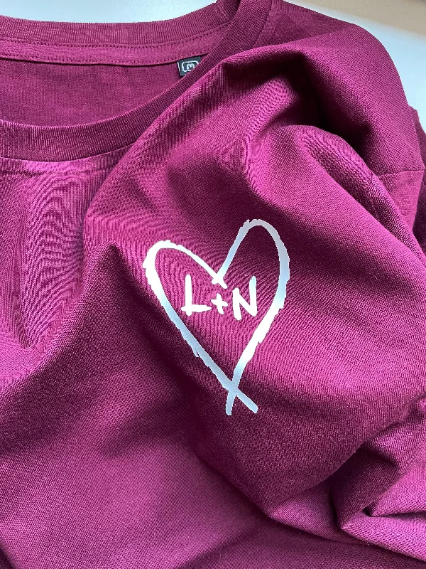 Soft Casuals Customisable - Heart Initials - Unisex Fit T-Shirt