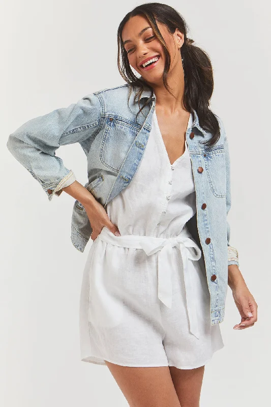 Comfortable Sweaters Women's Light Denim Shacket