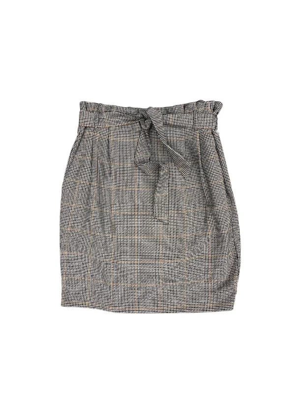 Comfortable Jeans Skirt Midi By H&m In Plaid Pattern, Size: 10