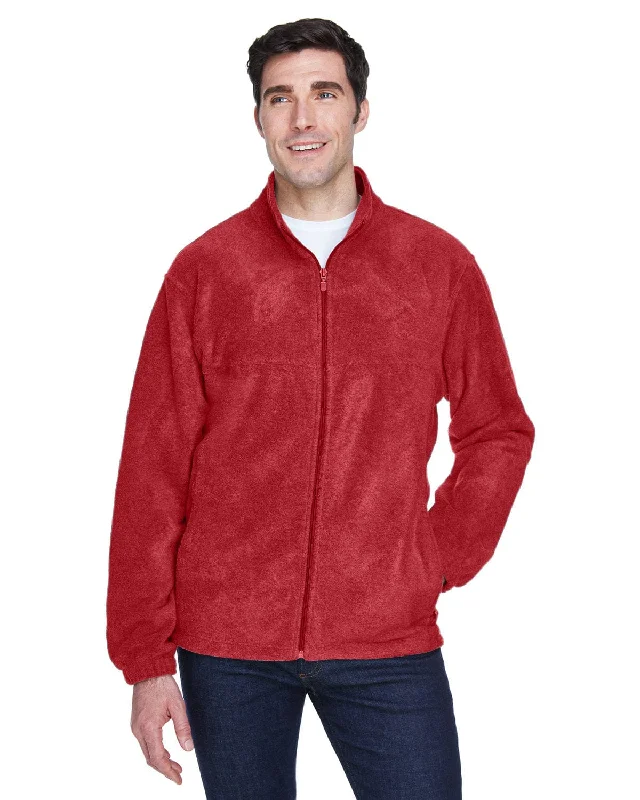 Soft Casuals Harriton Mens Full-Zip Fleece | Red