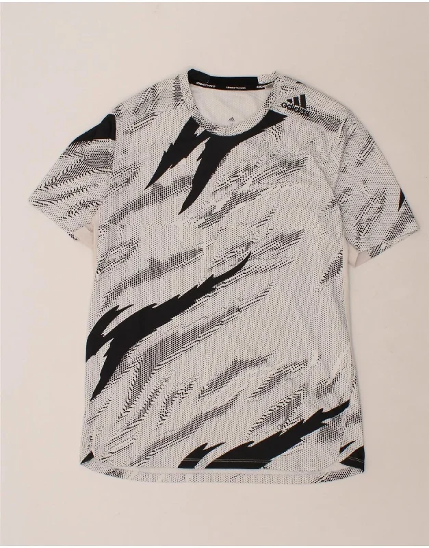Timeless Outfits ADIDAS Womens T-Shirt Top UK 12 Medium Black Geometric Polyester