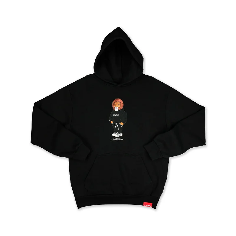 Easy Wear Chic Marathon Lion (Embroidered) Hoodie - Black