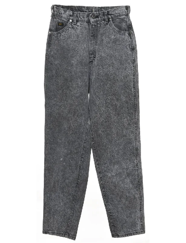 Fashionable Comfort Grey Tapered Distressed Lee Jeans - W26 L30