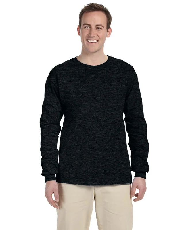 Fashion Comfort Fruit of the Loom Lightweight Long Sleeve T-Shirt | Black Heather
