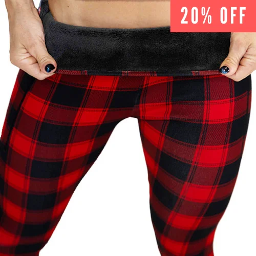 Comfy Dress Fleece Lined Leggings | Buffalo Plaid